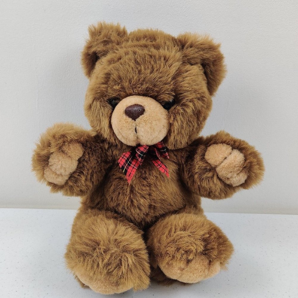 A & B Novelty Teddy Bear 1982 Light Brown Plush Stuffed Animal Vintage